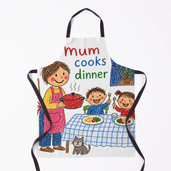 Item preview, Mum Cooks Dinner Child Drawing designed and sold by Podartfulpress.