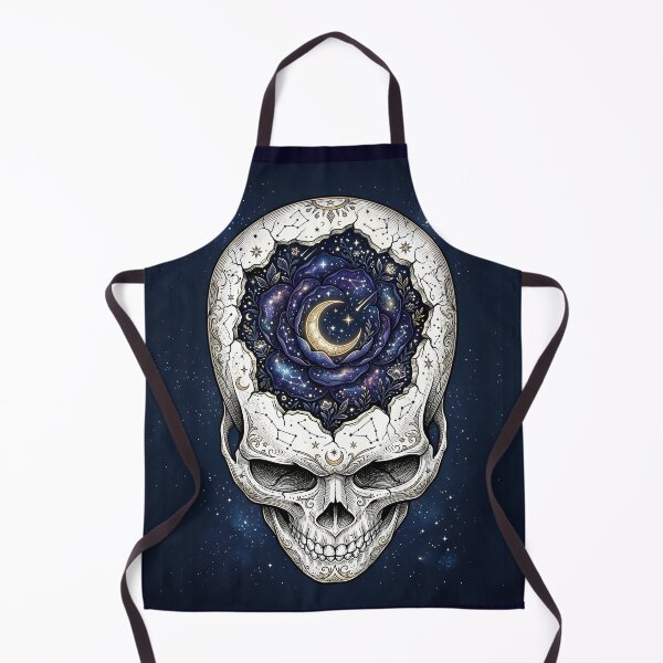 Item preview, The Star-Struck Skull | Celestial Night Bloom & Fine Line Anatomy Art designed and sold by Studio77-Gothic.