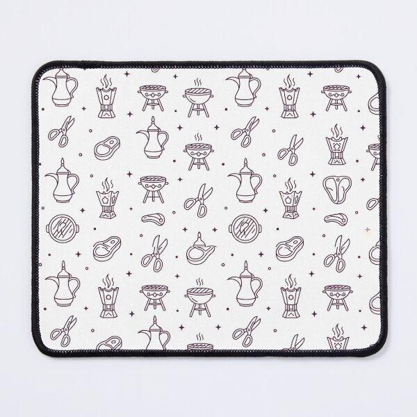 Item preview, Arabic Coffee And BBQ Line Art Seamless Pattern designed and sold by TheCuriousPawn.