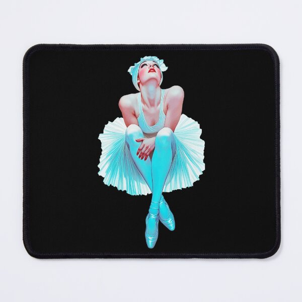 Item preview, Elegant Ballerina in Ice Blue and White Tutu Art designed and sold by RamyGallery.
