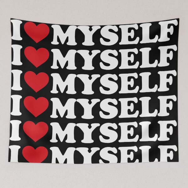 Item preview, I love Myself - I ♥ Myself – Simple Red Heart Self Love white Text Design designed and sold by EmeraldeaArt.