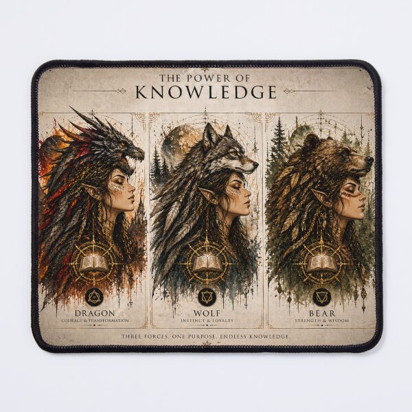 Item preview, The Power of Knowledge – Power & Instinct Bundle (Dragon, Wolf, Bear) designed and sold by InnerwayStudio.