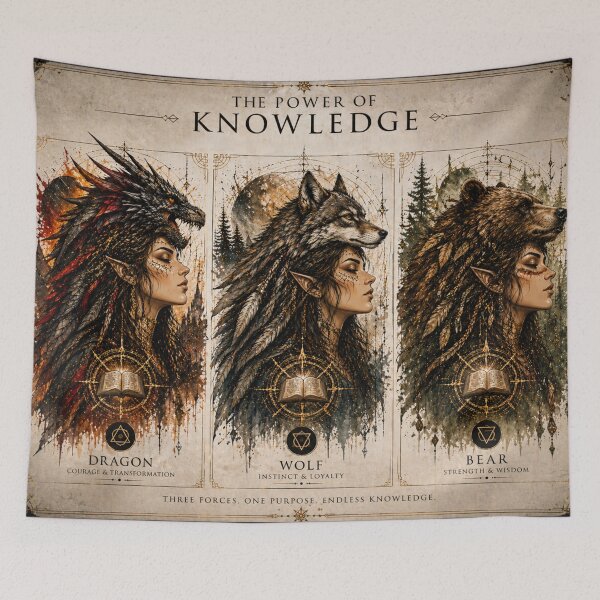 Item preview, The Power of Knowledge – Power & Instinct Bundle (Dragon, Wolf, Bear) designed and sold by InnerwayStudio.