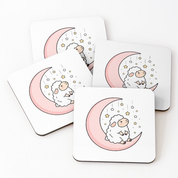 Item preview, Cute Bold Outline Sheep on Moon and Stars designed and sold by TheCuriousPawn.