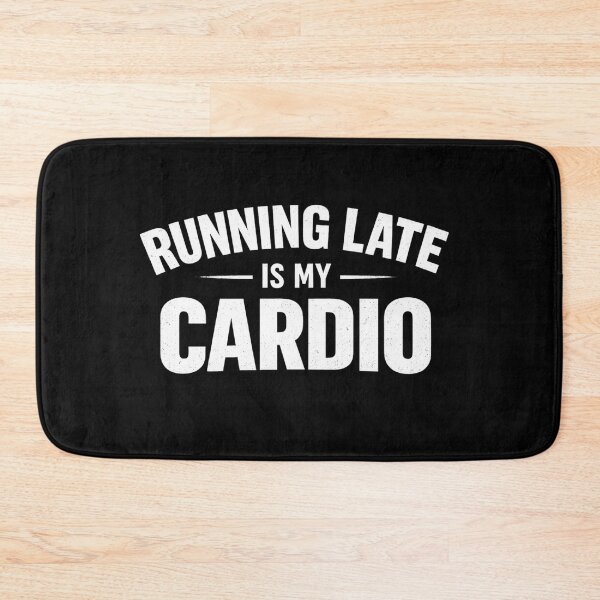 Item preview, Running Late Is My Cardio Funny Workout Shirt Minimalist Gym Humor Tee designed and sold by TheClockOutClub.