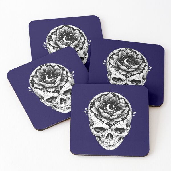 Item preview, The Star-Struck Skull | Celestial Night Bloom & Fine-Line Anatomy Art designed and sold by Studio77-Gothic.