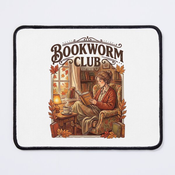 Item preview, Bookworm Club Cozy Autumn Reading Scene Vintage Coffee & Book Lover Design designed and sold by urbinet.