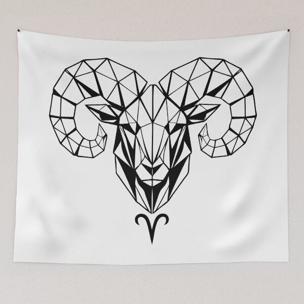 Item preview, Geometric Ram Aries – Strength & Courage designed and sold by ElvisU.