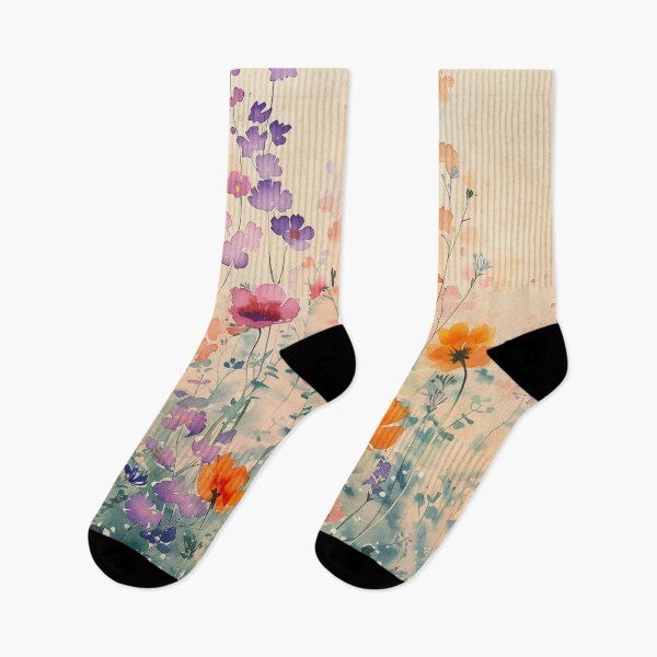 Item preview, Colorful Watercolor Wildflower Meadow With Poppies designed and sold by solynneart.