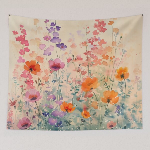 Item preview, Colorful Watercolor Wildflower Meadow With Poppies designed and sold by solynneart.