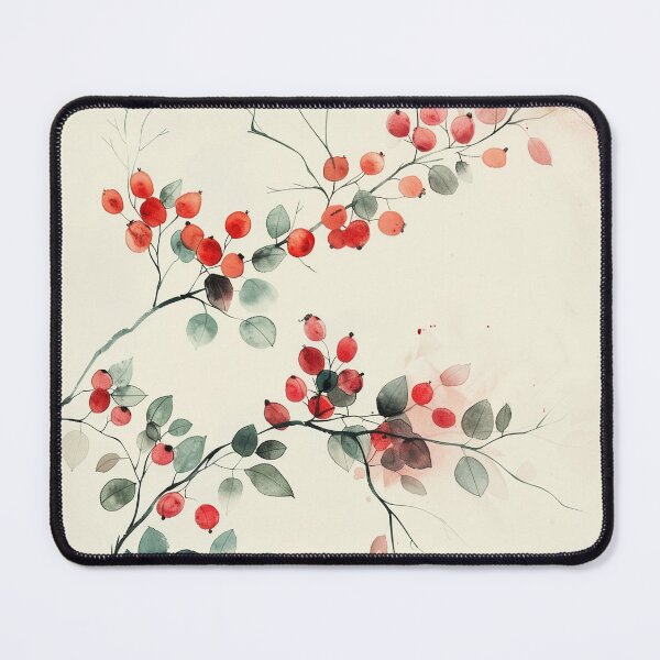 Item preview, Minimalist Watercolor Botanical Branch With Red Berries designed and sold by solynneart.