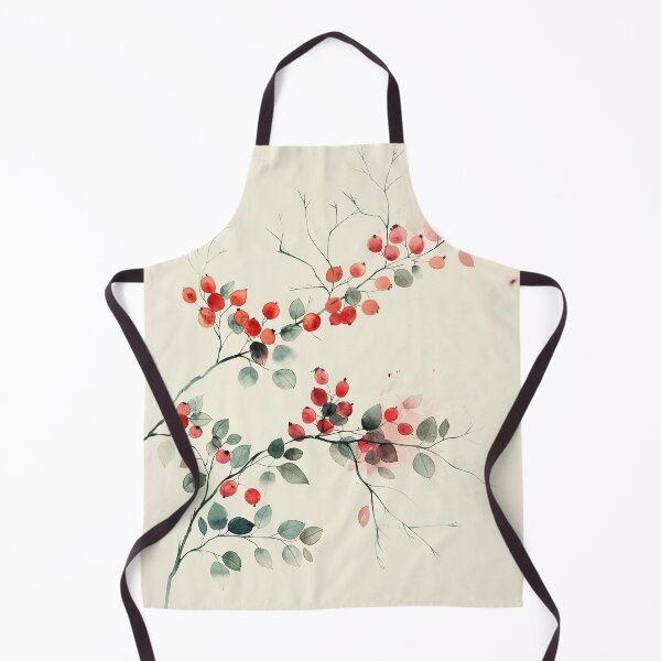 Item preview, Minimalist Watercolor Botanical Branch With Red Berries designed and sold by solynneart.