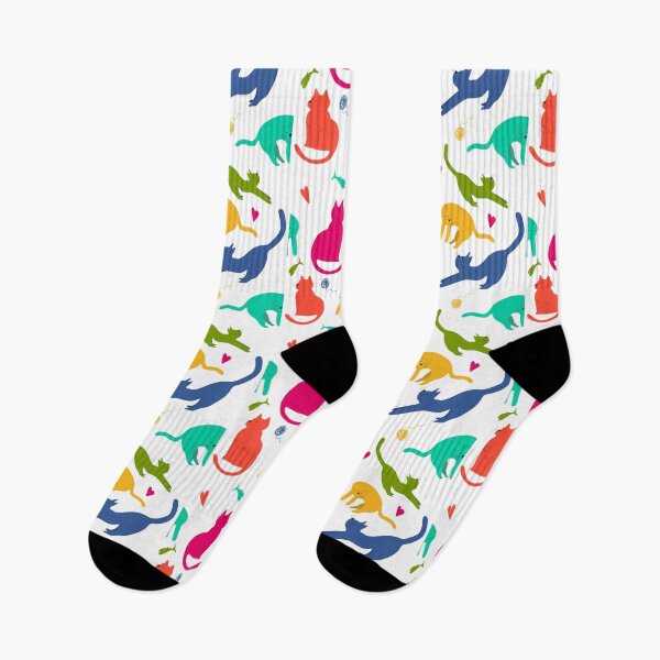 Item preview, ​Colorful Minimalist Cat Pattern - Cute Retro Pop Art Kittens Seamless Design designed and sold by crystalar95.