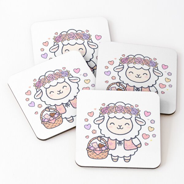Item preview, Cute Kawaii Eid Sheep with Flower Crown designed and sold by TheCuriousPawn.