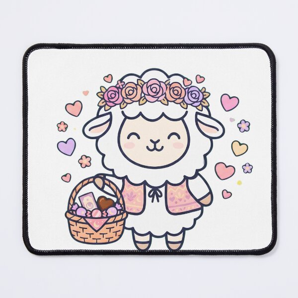 Item preview, Cute Kawaii Eid Sheep with Flower Crown designed and sold by TheCuriousPawn.
