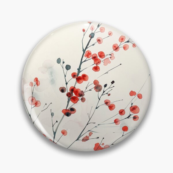 Item preview, Minimalist Watercolor Red Berry Branch designed and sold by solynneart.