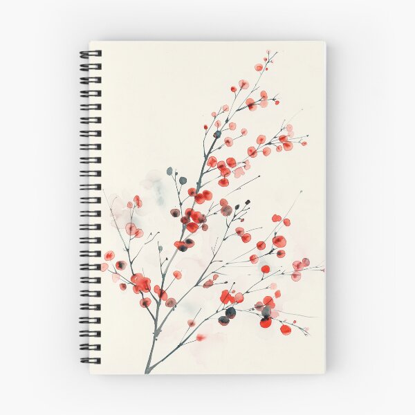 Item preview, Minimalist Watercolor Red Berry Branch designed and sold by solynneart.