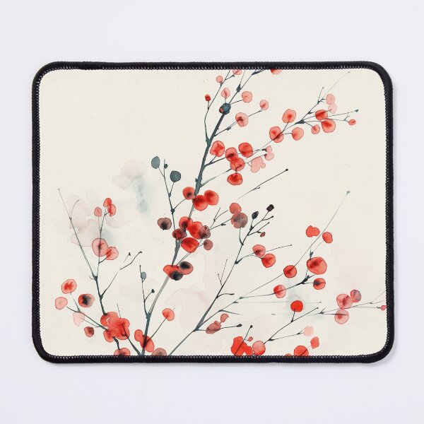 Item preview, Minimalist Watercolor Red Berry Branch designed and sold by solynneart.