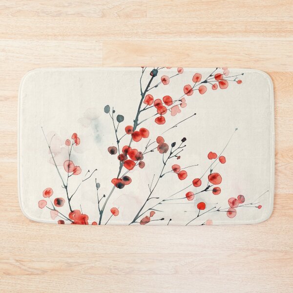 Item preview, Minimalist Watercolor Red Berry Branch designed and sold by solynneart.