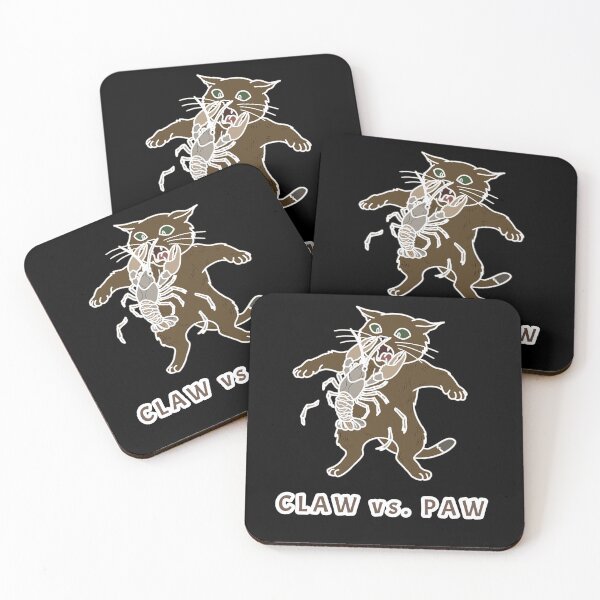 Item preview, Brown Cat Fighting Crawfish Linework Graphic  designed and sold by LeshanArt.