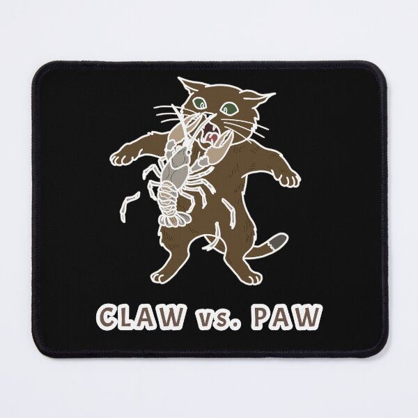 Item preview, Brown Cat Fighting Crawfish Linework Graphic  designed and sold by LeshanArt.