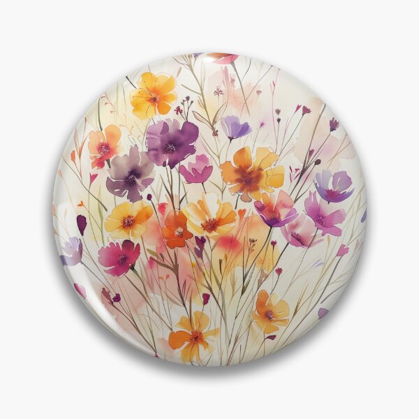 Item preview, Colorful Watercolor Wildflower Bouquet With Yellow Flowers designed and sold by solynneart.