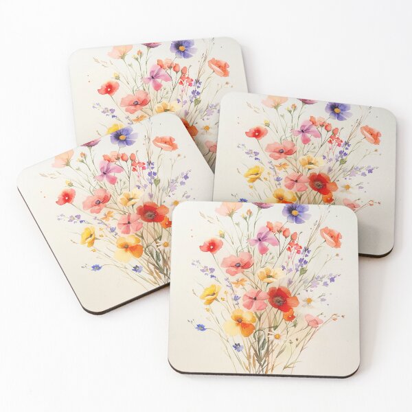 Item preview, Colorful Watercolor Wildflower Bouquet With Poppies And Daisies designed and sold by solynneart.