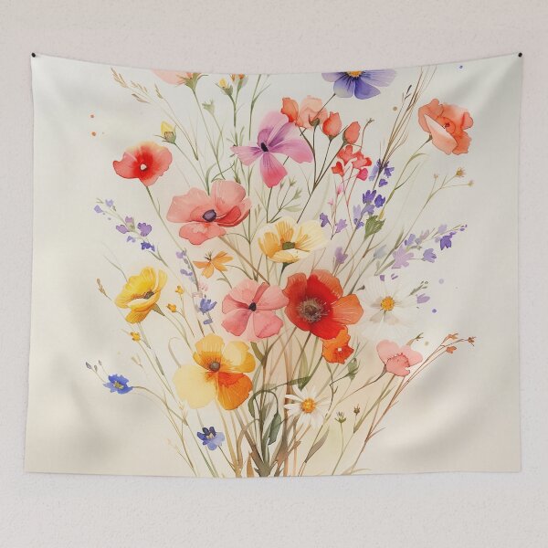 Item preview, Colorful Watercolor Wildflower Bouquet With Poppies And Daisies designed and sold by solynneart.