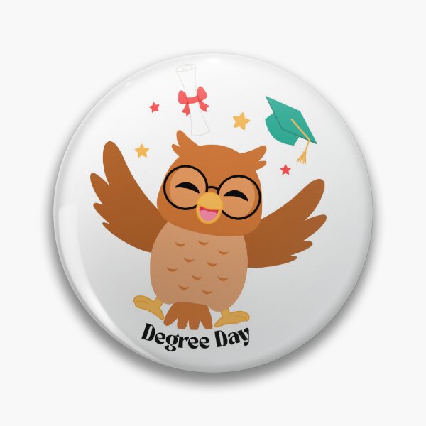 Item preview, Cute "Degree Day" Graduation Owl Sticker - Kawaii Wise Bird Grad Art designed and sold by Saroj Snehi.