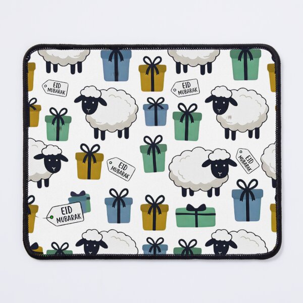 Item preview, Cute Eid Mubarak Sheep and Gifts Green Pattern designed and sold by TheCuriousPawn.
