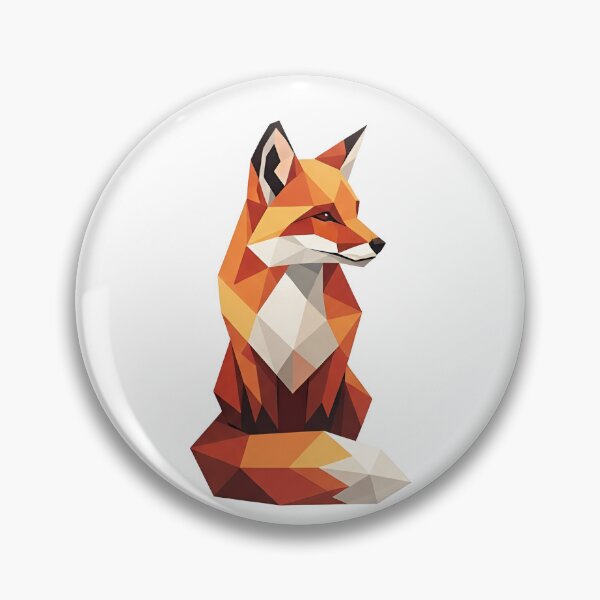 Item preview, a realistic geometric fox sitting on a black background designed and sold by VerizalShop.