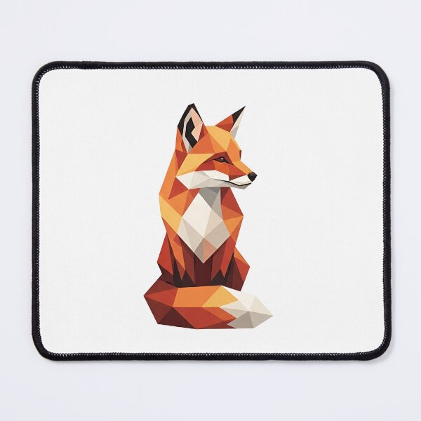 Item preview, a realistic geometric fox sitting on a black background designed and sold by VerizalShop.