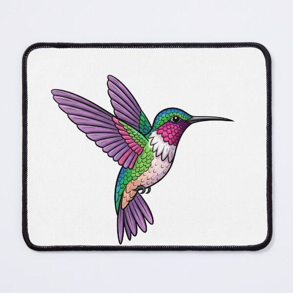 Item preview, a detailed realistic image of a hummingbird in flight with iridescent feathers designed and sold by VerizalShop.