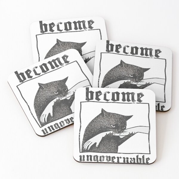 Item preview, Become Ungovernable Cat Funny Dark Humor Cat Meme Biting Hand Graphic designed and sold by Tanjaberto.