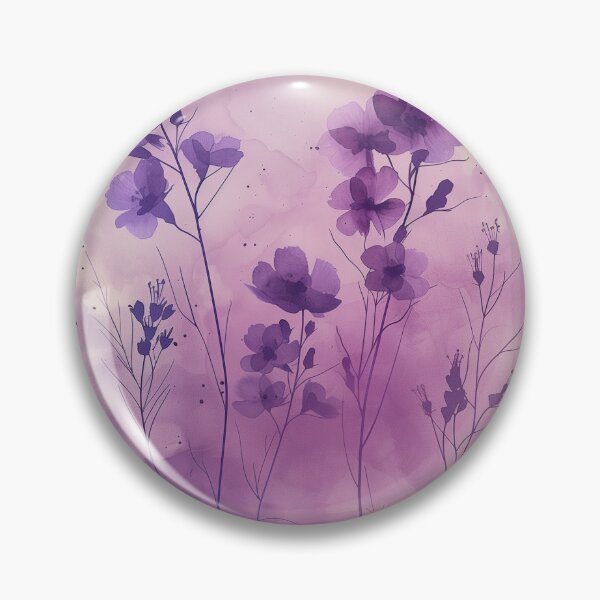 Item preview, Purple Watercolor Wildflowers With Pink Botanical Washes designed and sold by solynneart.