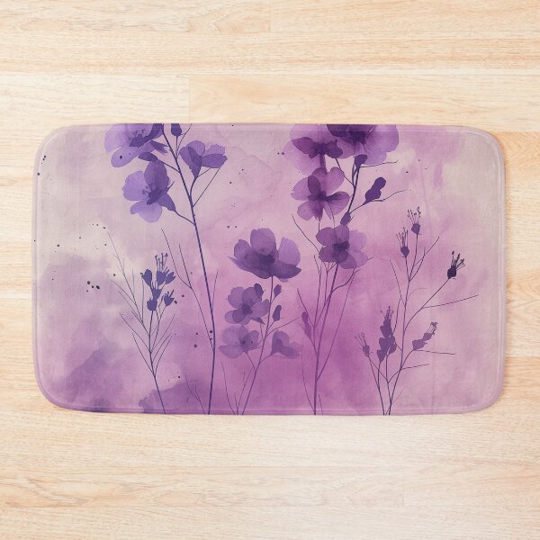Item preview, Purple Watercolor Wildflowers With Pink Botanical Washes designed and sold by solynneart.