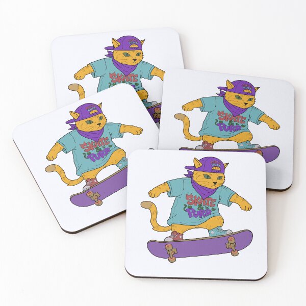Item preview, Skater Ginger Cat — Skate & Purr Retro Aesthetic designed and sold by LeshanArt.