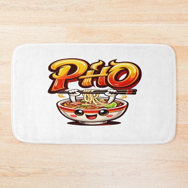 Item preview, Cute Kawaii Pho Bowl Noodle Soup Art – Adorable Vietnamese Food Illustration for Food Lovers designed and sold by Bright Nest Studio.