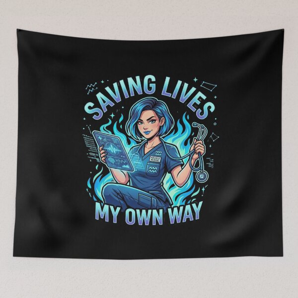 Item preview, Aquarius Nurse – Saving Lives My Own Way Funny Unique Zodiac RN Gift Idea designed and sold by Im-Ara.