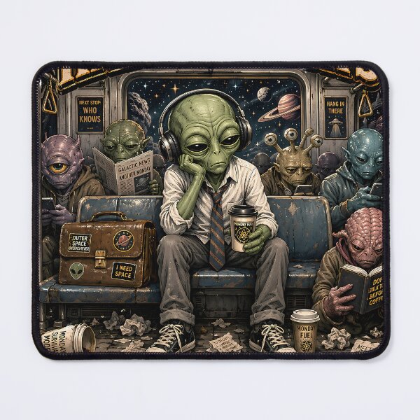 Item preview, Even Aliens Hate Mondays - Funny Sci-Fi Art designed and sold by Highwayman1975.