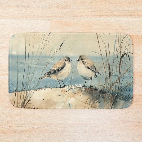 Item preview, Coastal Watercolor Birds With Beach Grass designed and sold by solynneart.