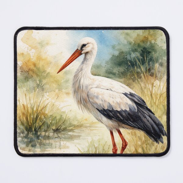 Item preview, White Stork Watercolor Illustration - Elegant Bird Art designed and sold by Darlin8888.