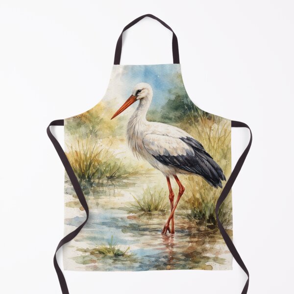Item preview, White Stork Watercolor Illustration - Elegant Bird Art designed and sold by Darlin8888.