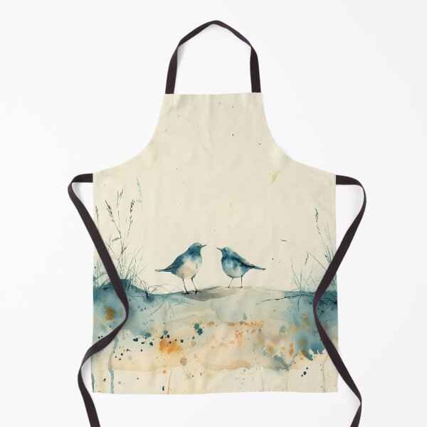 Item preview, Two Blue Watercolor Coastal Birds With Beach Grass designed and sold by solynneart.