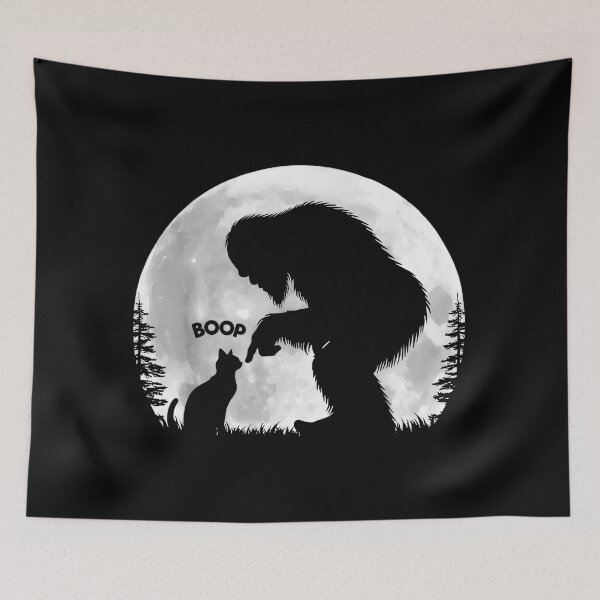 Item preview, Bigfoot Boop Cat Funny Sasquatch Cat Moon Cute Meme designed and sold by Tanjaberto.