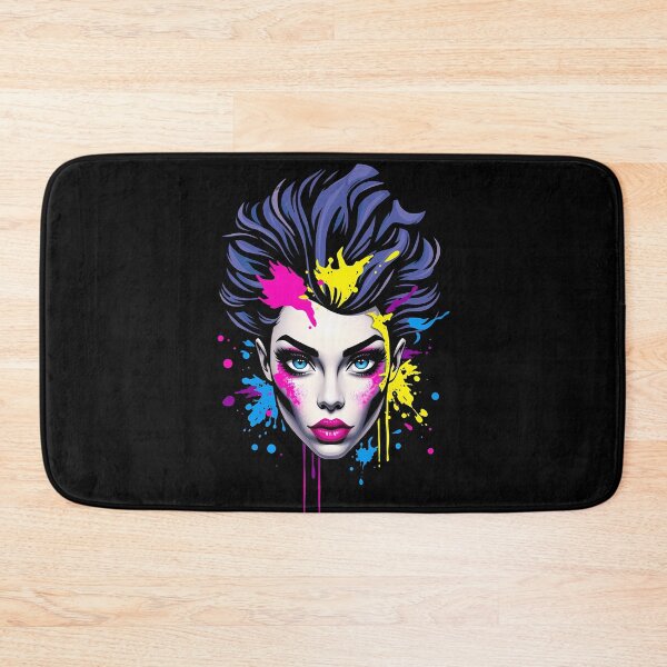 Item preview, Neon Splatter Muse: Vibrant Pop Art Portrait designed and sold by Art-Inspir-AI.