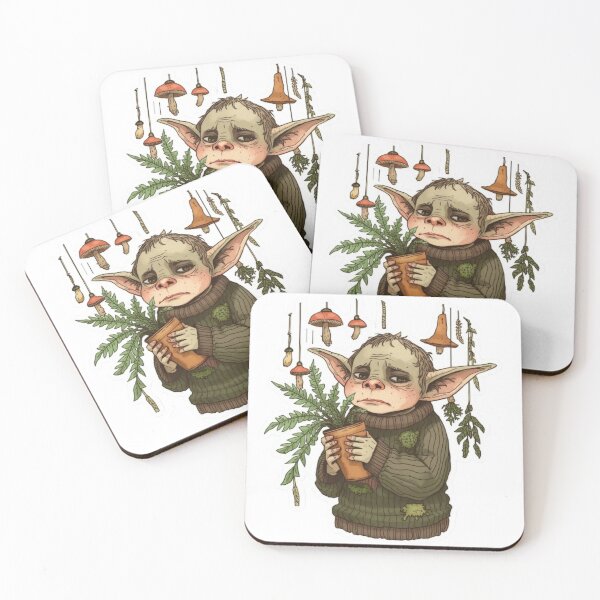 Item preview, Worried Goblin Plant Parent Sticker — Goblincore Cottagecore Sad Mushroom Botanical Fantasy Creature Cute Decal designed and sold by CosyCush.