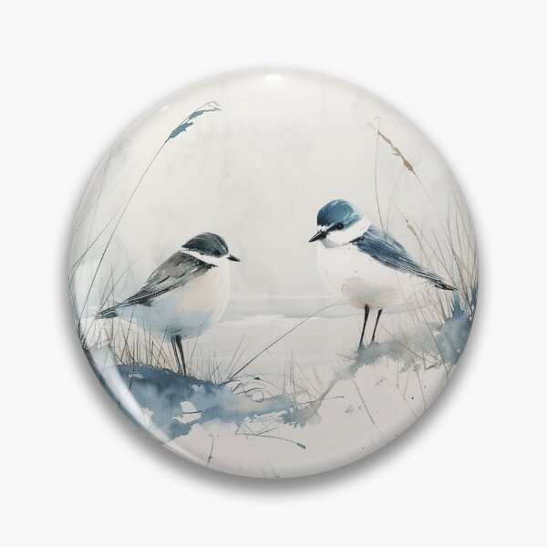 Item preview, Two Watercolor Shore Birds With Coastal Grass designed and sold by solynneart.