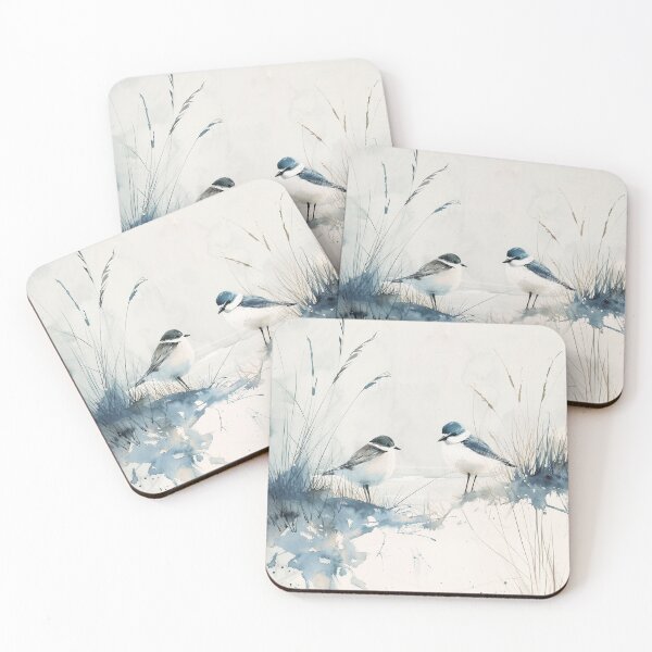 Item preview, Two Watercolor Shore Birds With Coastal Grass designed and sold by solynneart.