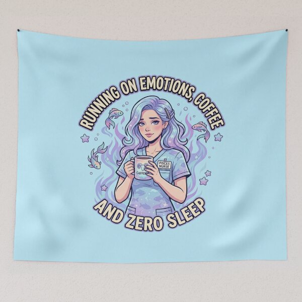Item preview, Pisces Nurse – Running On Emotions Coffee And Zero Sleep Funny Zodiac Gift designed and sold by Im-Ara.